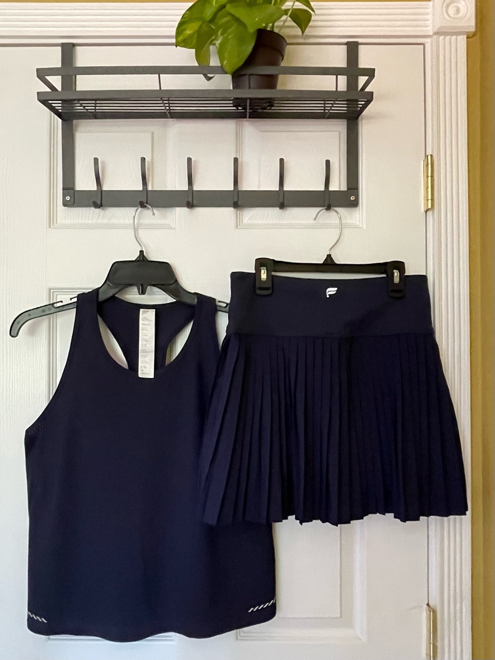 Fabletics Navy Top and Pleated Performance Tennis Skirt Size S